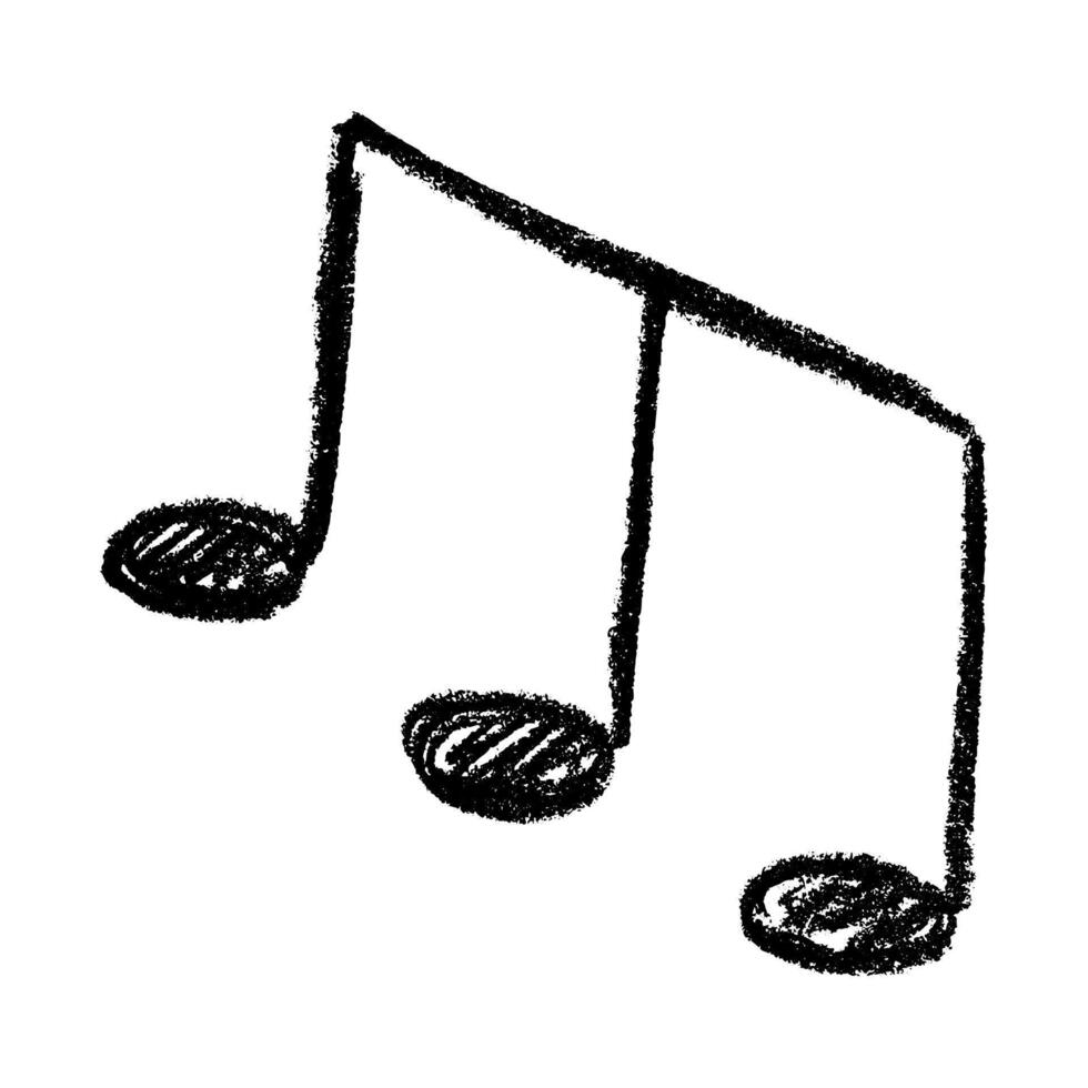 Musical note doodle. Black Hand drawn musical symbol. Single element for design, decor, logo vector