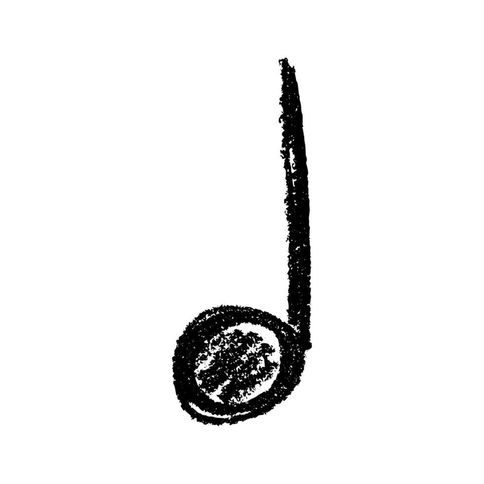 Musical note doodle. Hand drawn musical symbol. Single element for print, web, decor, logo Black vector