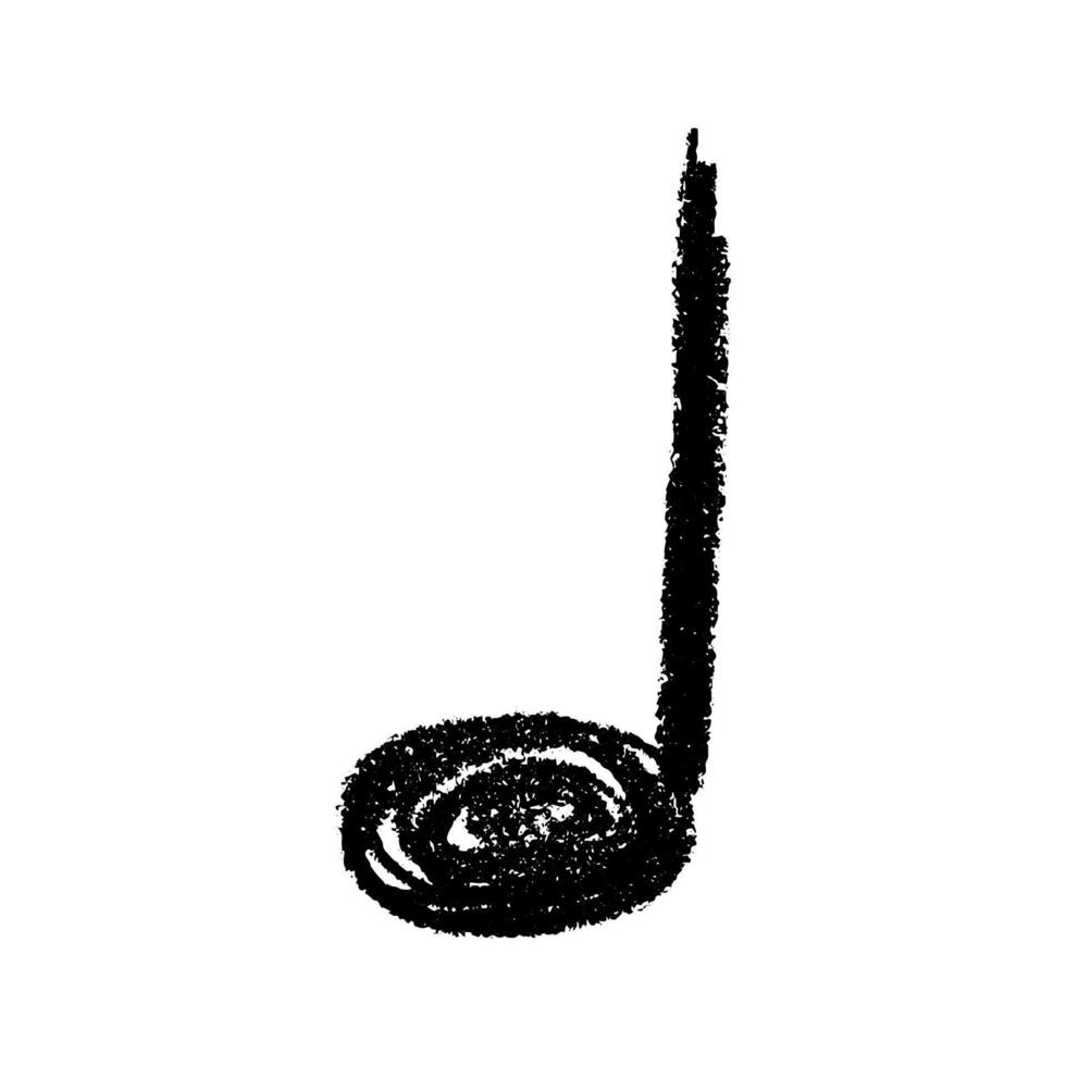 Black Musical note doodle. Hand drawn musical symbol. Single element for print, web, decor, logo vector