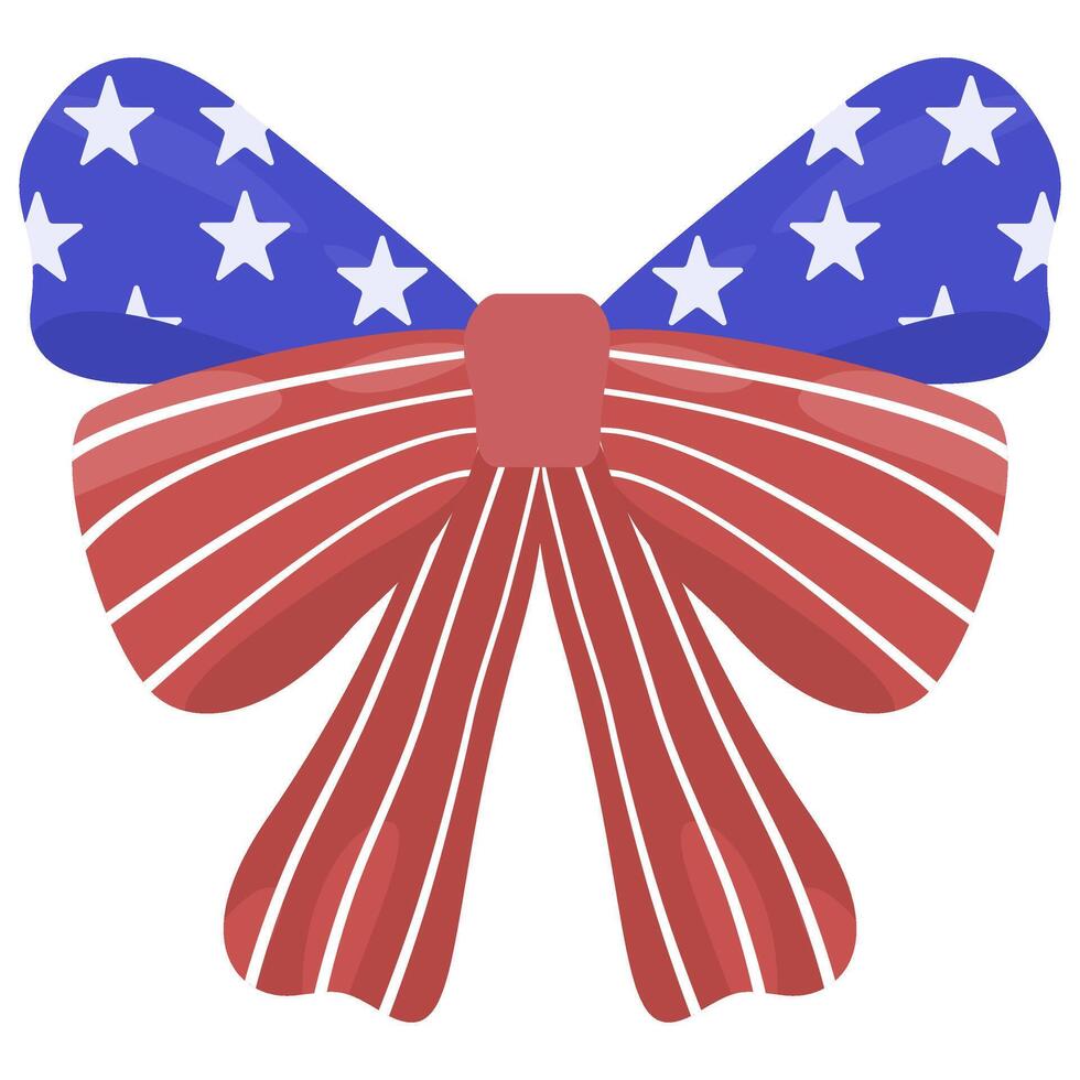 Bow Ribbon with Star and Stripe vector