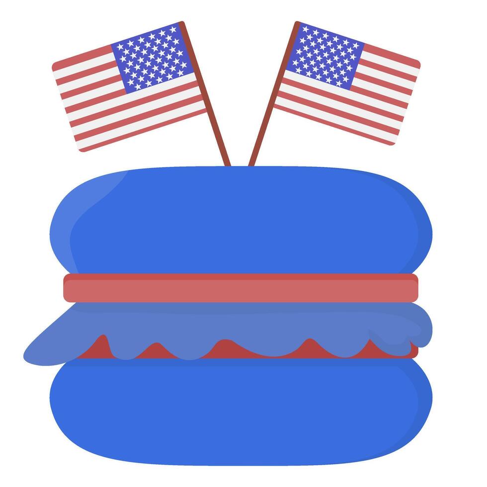 Patriotic hamburger with American Flags vector