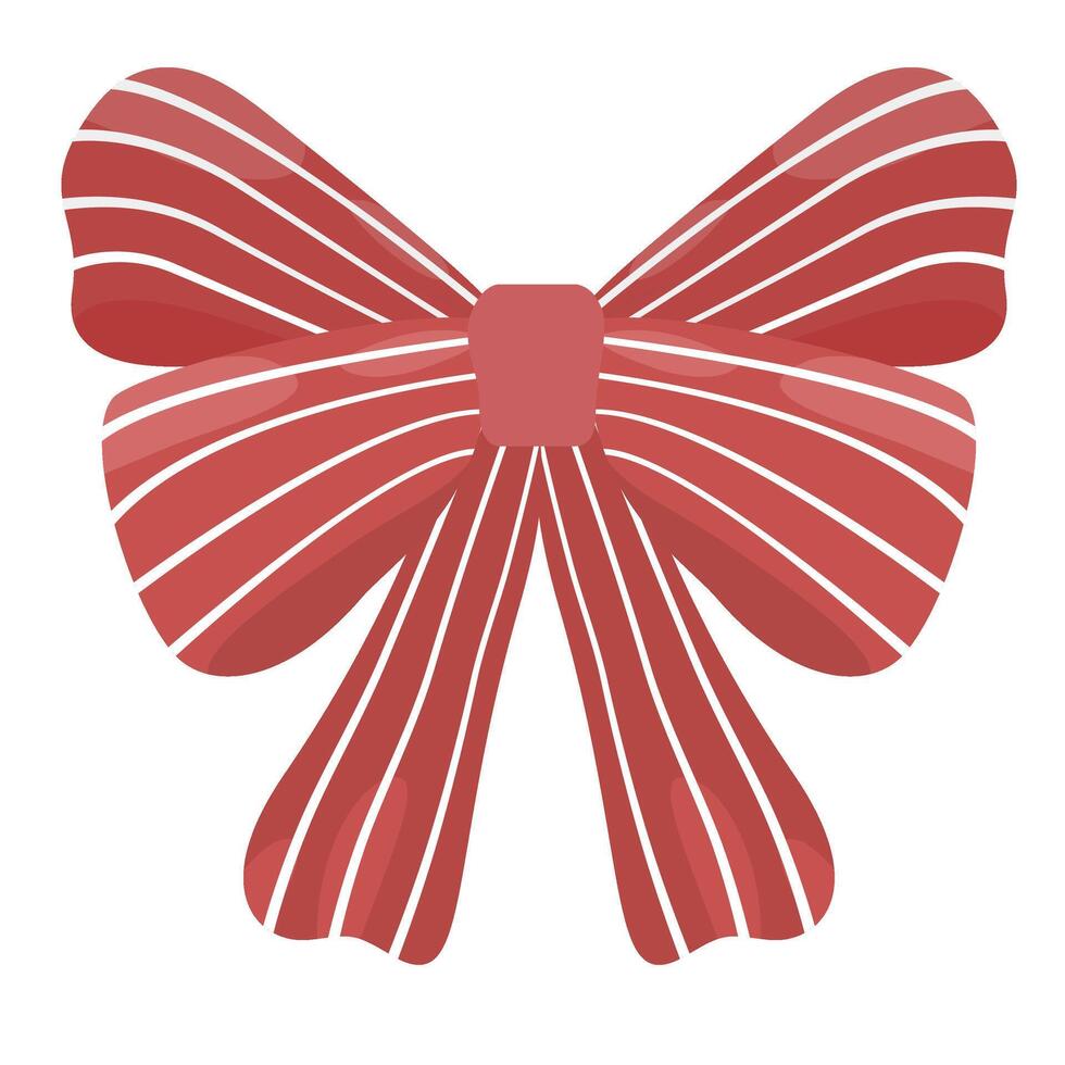 Red Patriotic Bow Ribbon with Stripes vector