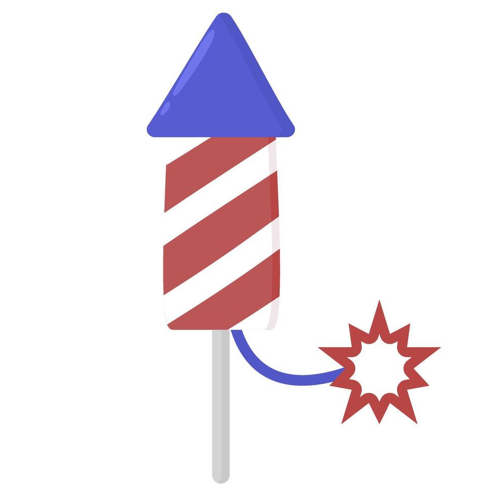 Striped Firecracker Rocket for 4th of July vector