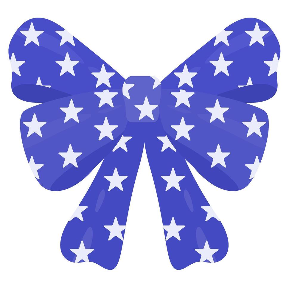 Patriotic Bow Ribbon with Stars vector