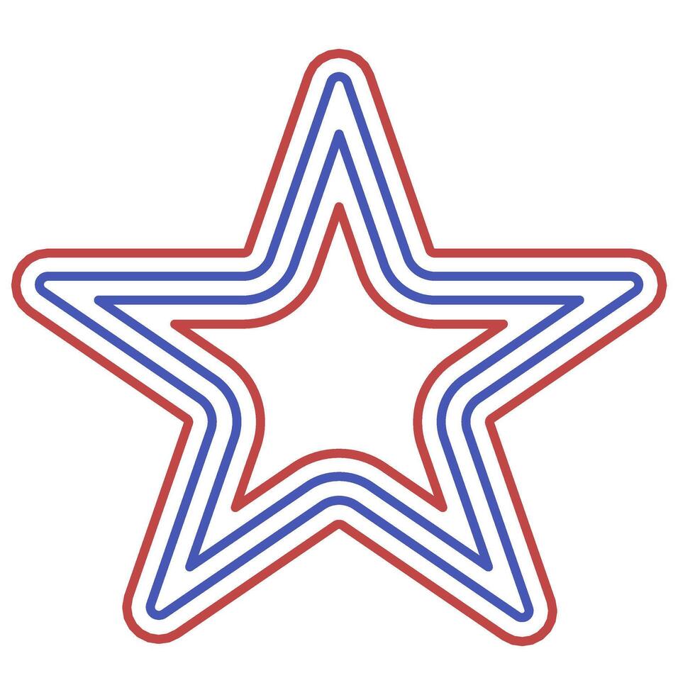 Patriotic Star Frame Outline with Flag Colors vector