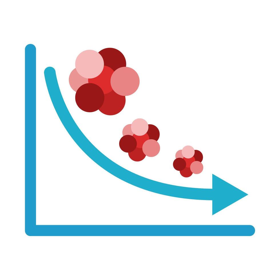 Declining Cancer Graph with Arrow vector