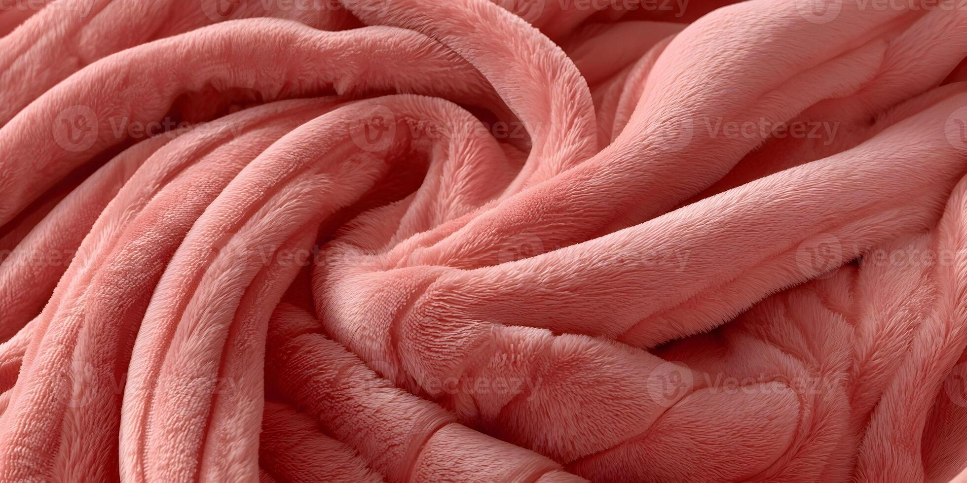 Soft Pink Plush Fleece Blanket Texture Close Up photo