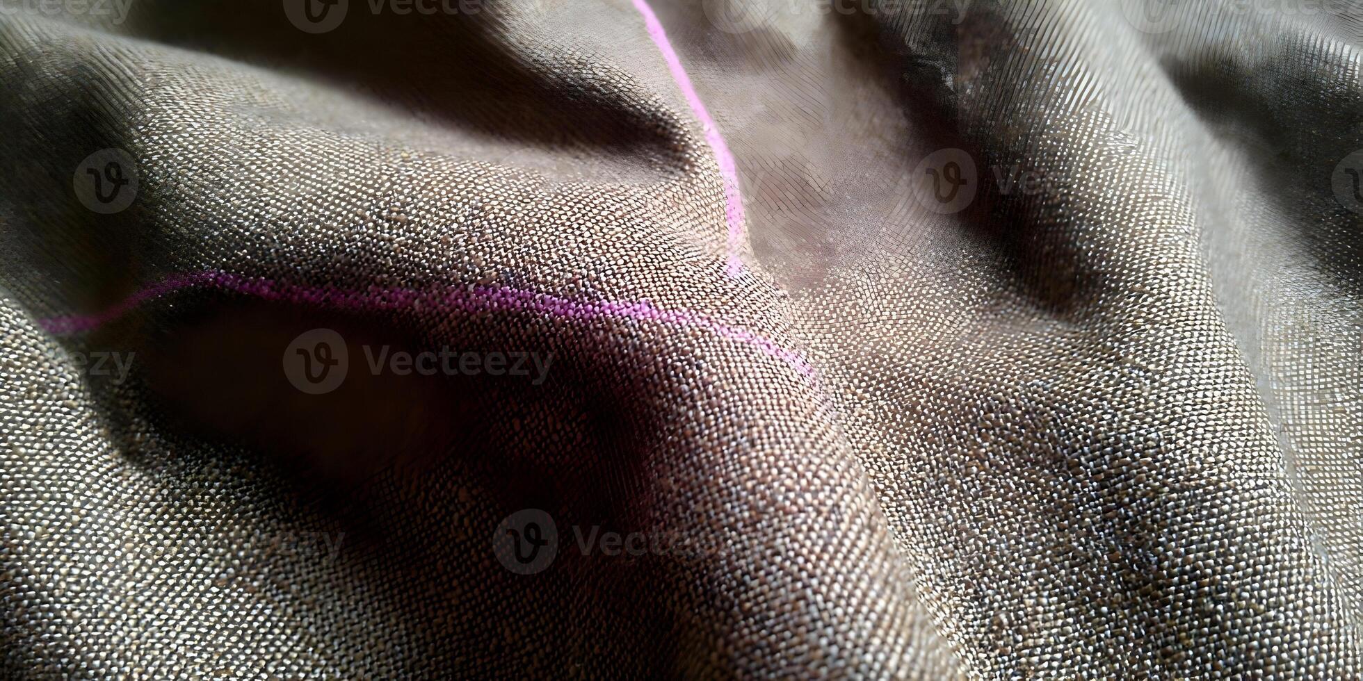 Brown Fabric Texture Close Up Detailed Linen Material Drape Brownish Grayish Beige Textile Background photo