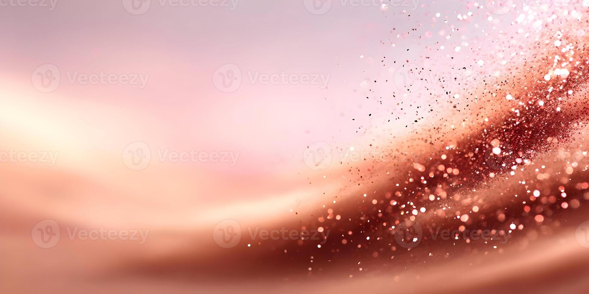 Rose Gold Glitter Wave Abstract Background photo