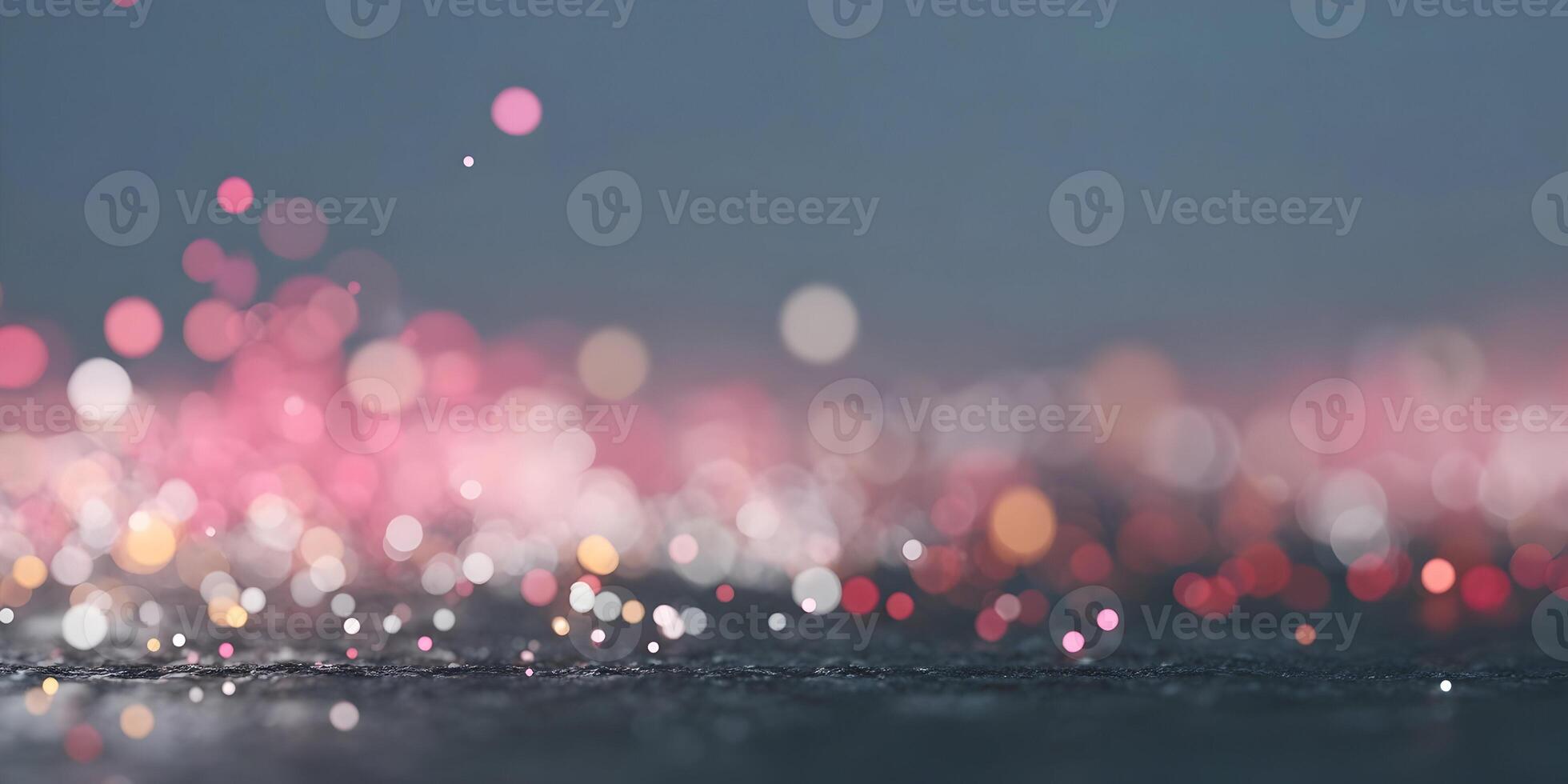 Pink and Orange Bokeh Lights on Dark Background Sparkling Glitter Festive Design photo