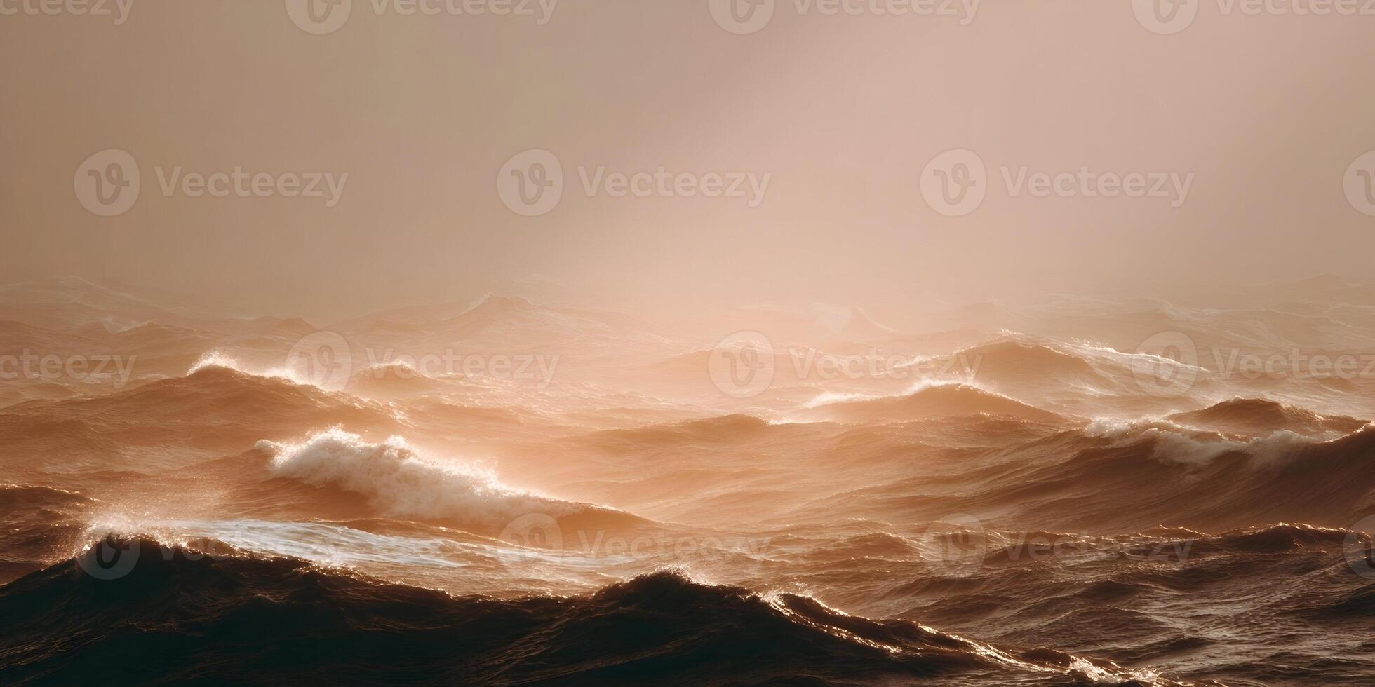 Ocean Waves Golden Hour Dramatic Seascape Water Texture photo