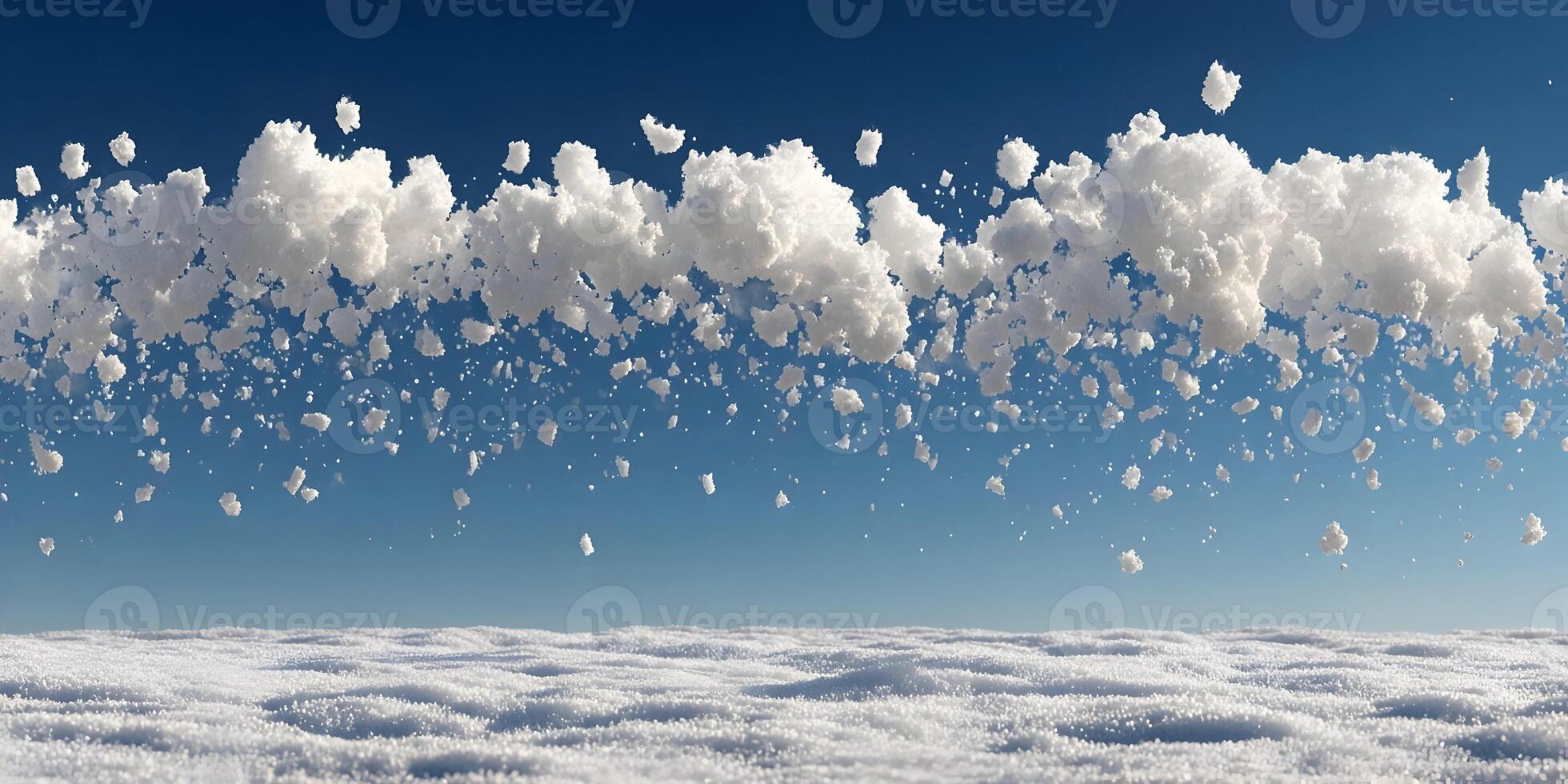 Snow Falling from Clouds Winter Scene Snowy Landscape photo