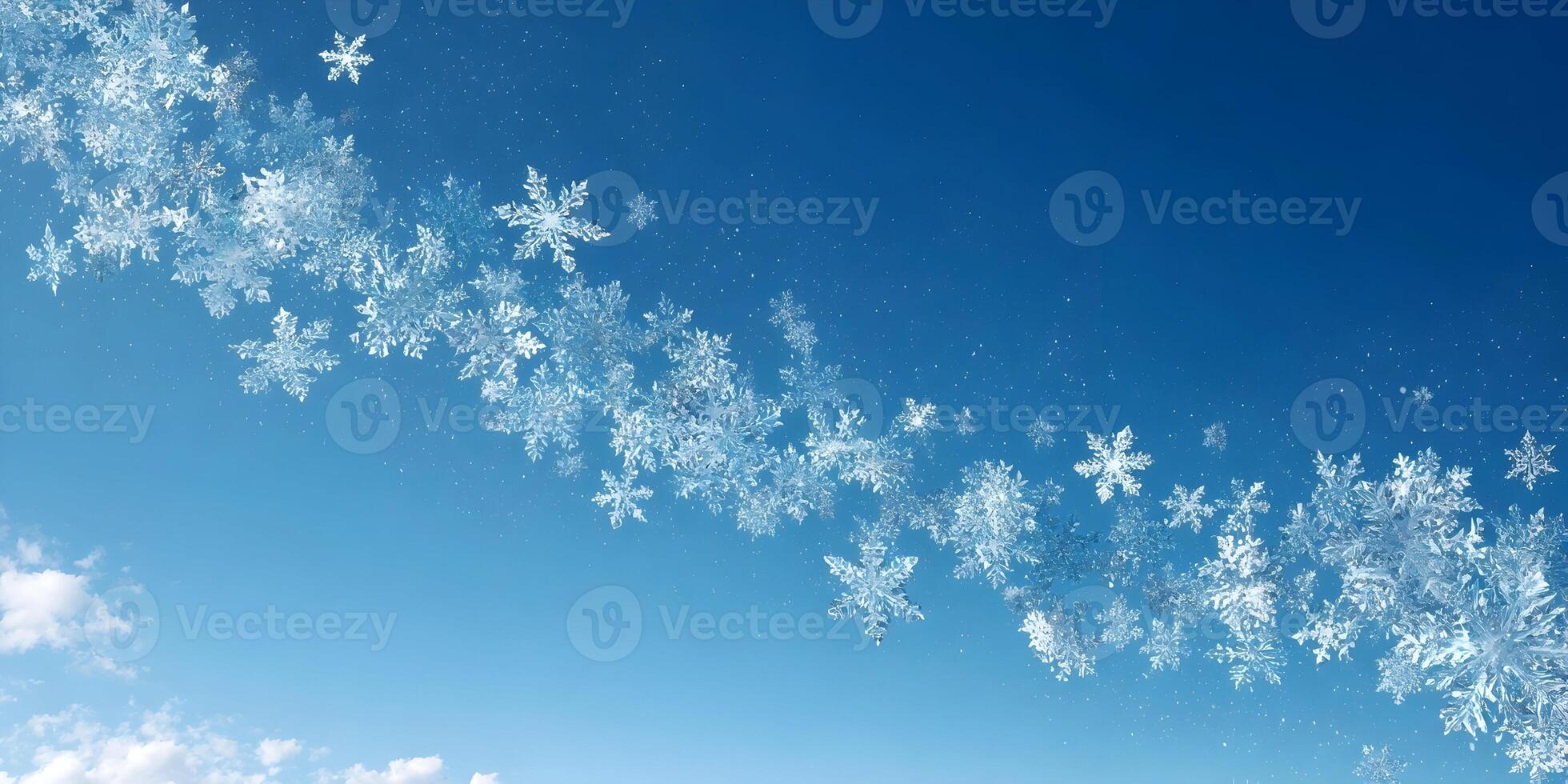 Falling Snowflakes Winter Sky Background Crystal Ice Snow Design photo
