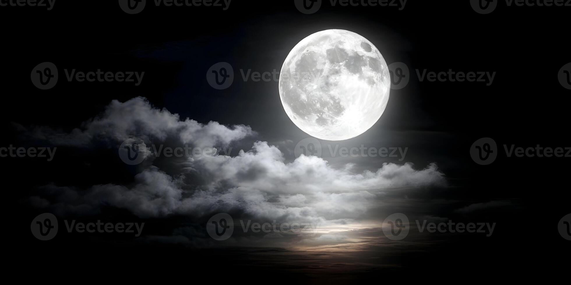 Full Moon Night Sky Cloudscape Dark Atmosphere Nighttime photo