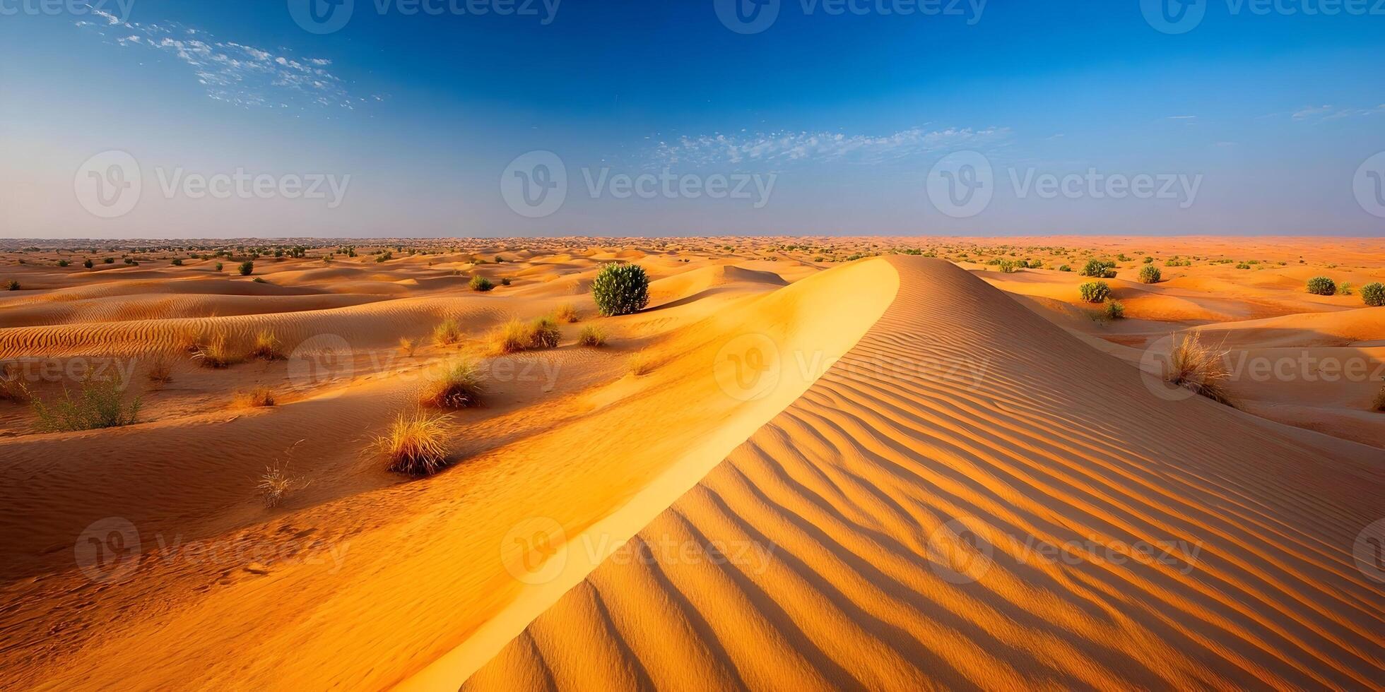Desert Landscape Golden Sand Dunes Sunrise Scenery photo