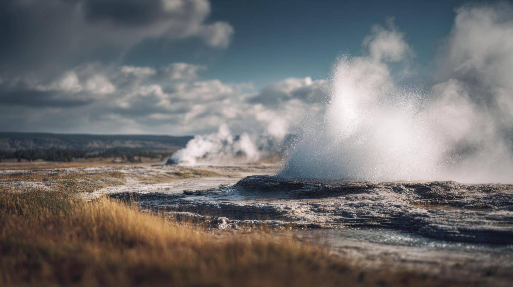 A Mighty And Explosive Outburst Of A Geyser photo