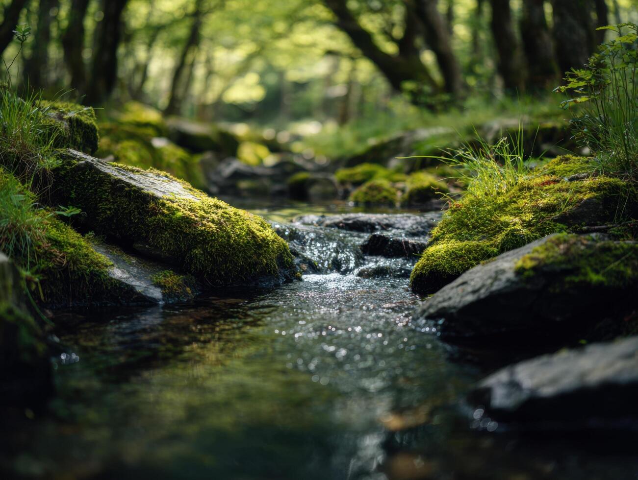 A Peaceful And Clean Natural Spring In The Woods photo