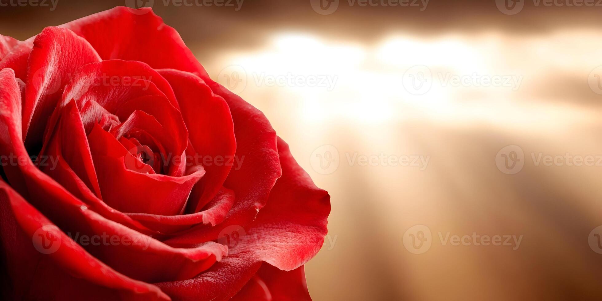 Closeup Red Rose Flower Soft Light Background photo