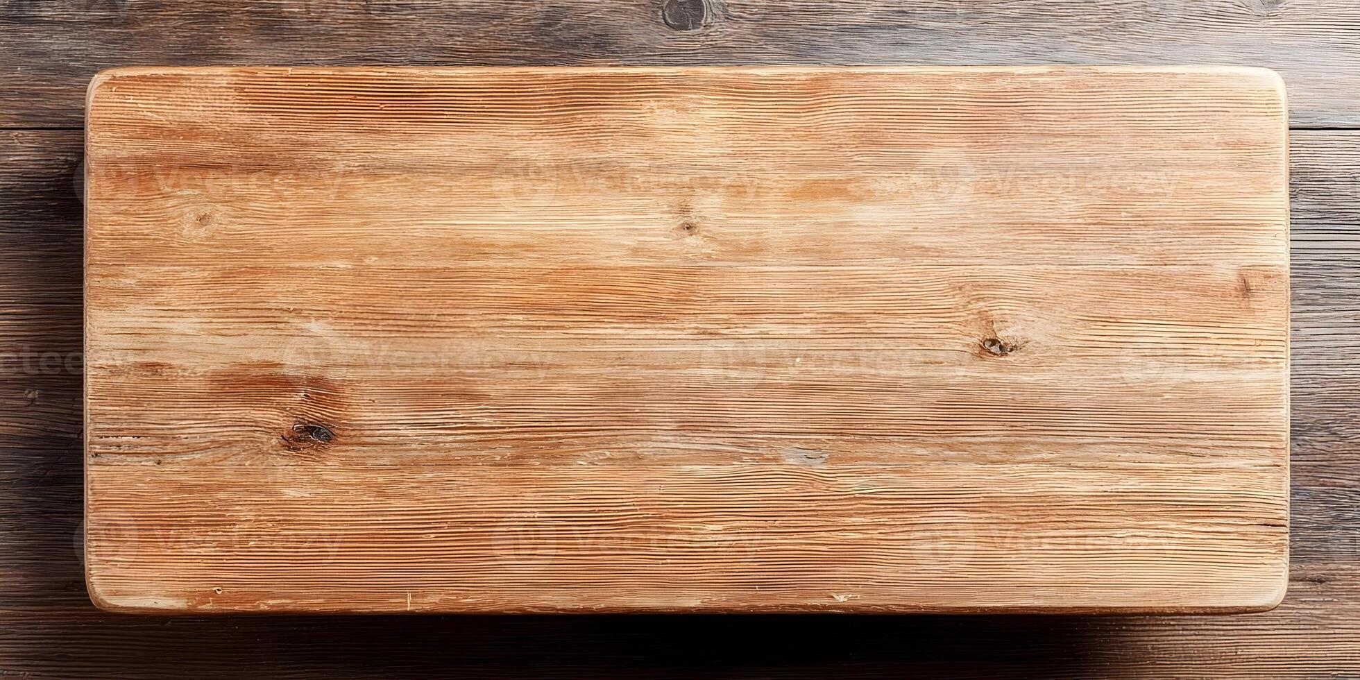 Light Brown Wooden Cutting Board Rustic Kitchen Tabletop Surface Texture photo