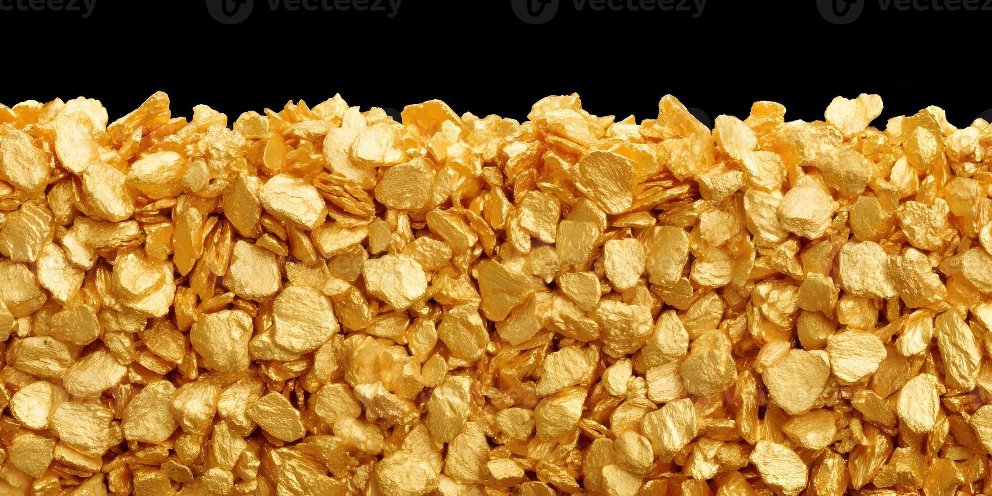 Gold Nugget Pile Texture Golden Stones Background photo