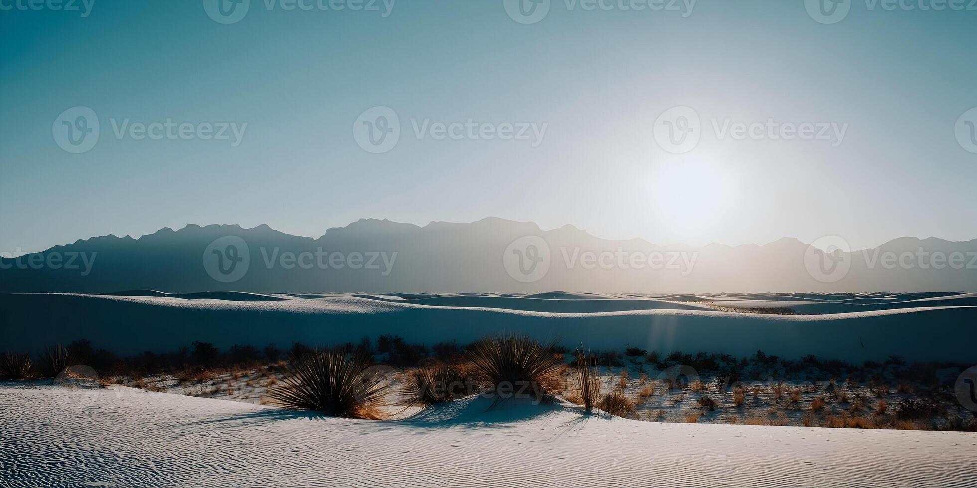 White Sands National Park New Mexico Mountain Landscape Sunrise photo