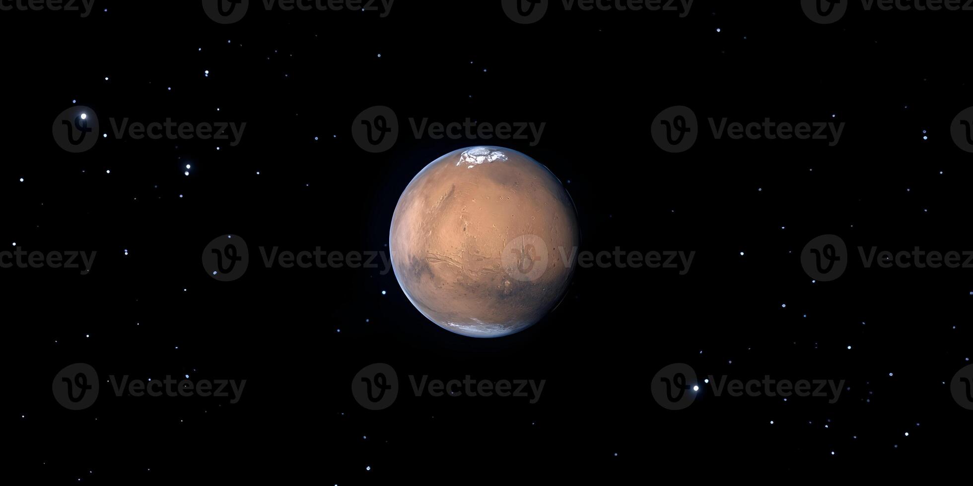 Detailed Mars Planet Surface Red Planet Space Stars Background photo