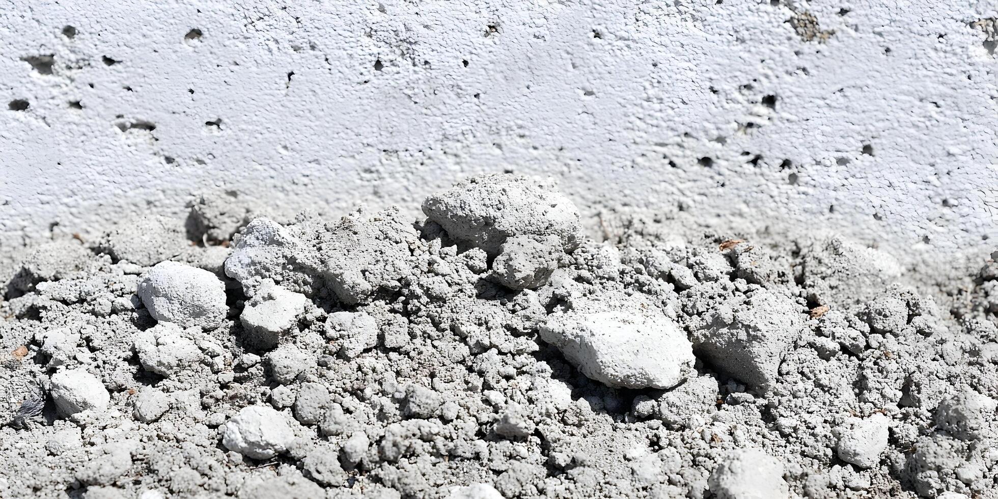 Grey Construction Debris Pile Near White Wall Building Material Texture photo