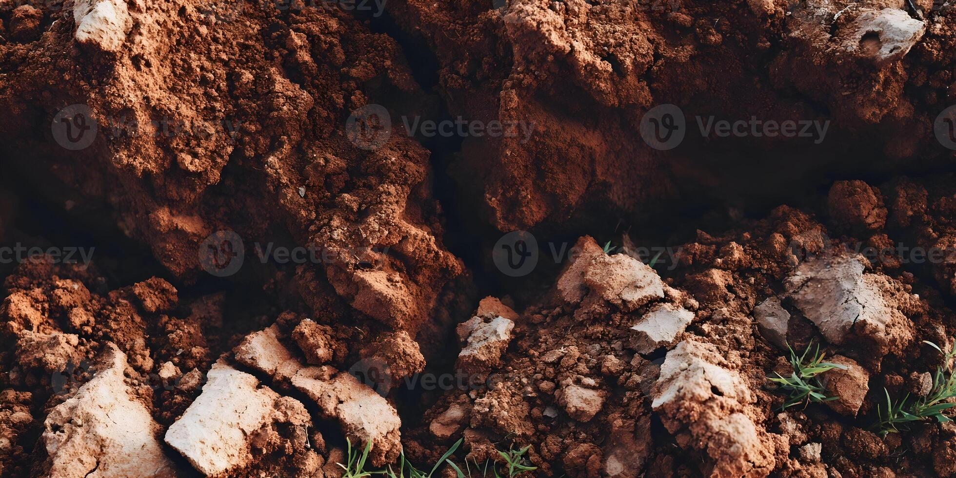 Red Clay Soil Texture Ground Surface Close Up photo