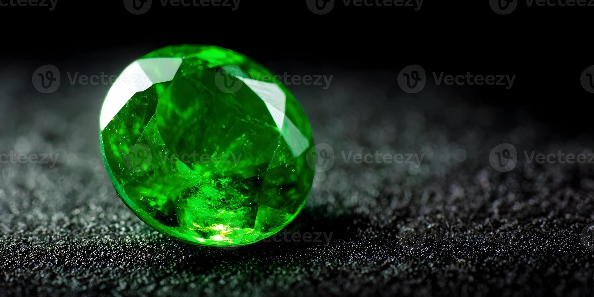 Bright Green Oval Gemstone on Dark Background Closeup Photography photo