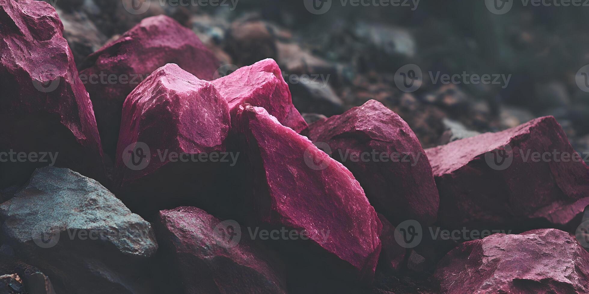 Closeup Pink and Maroon Rocks Pile Nature Texture photo