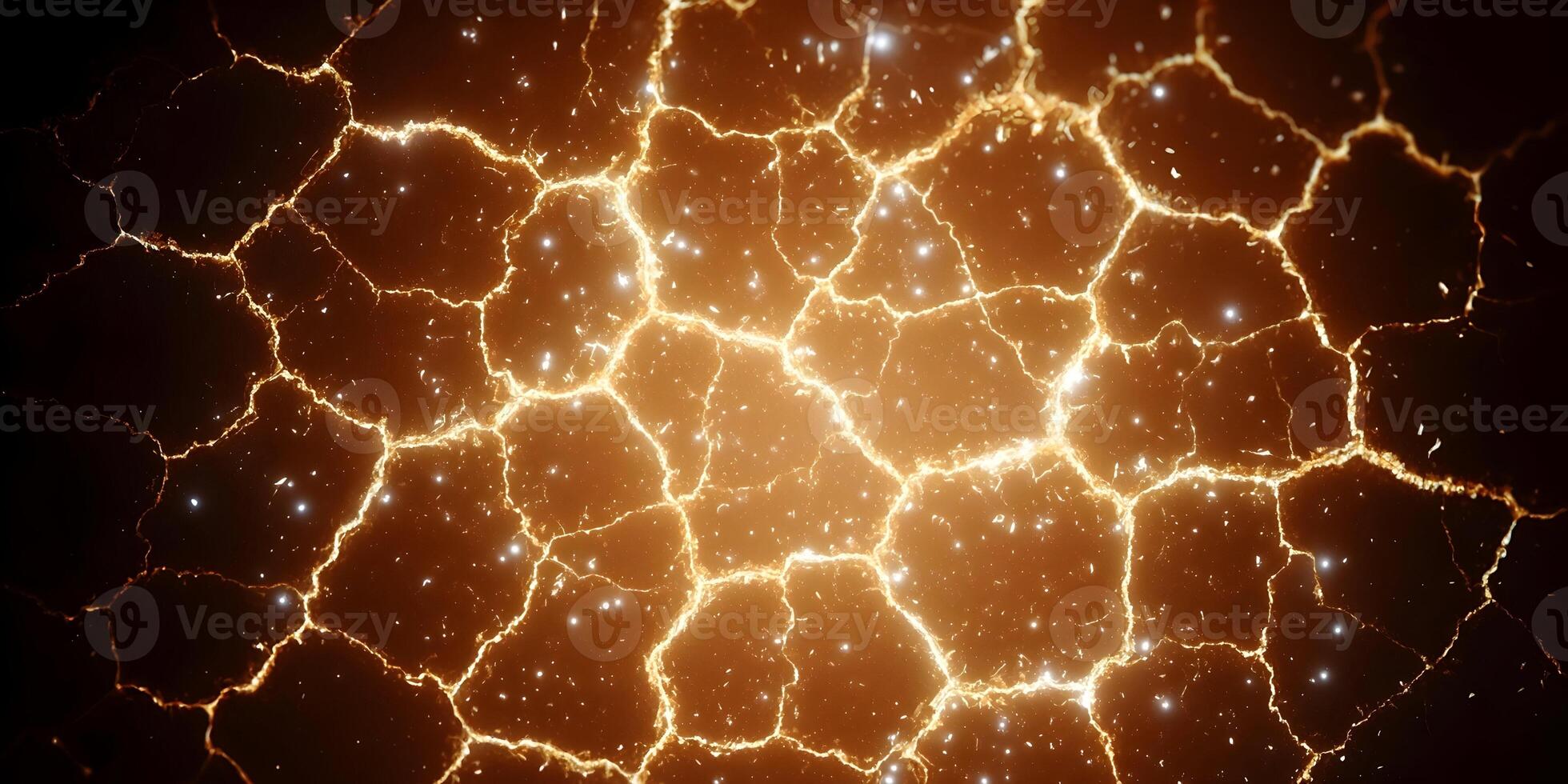 Glowing Cracks Orange Texture Background Abstract Design photo
