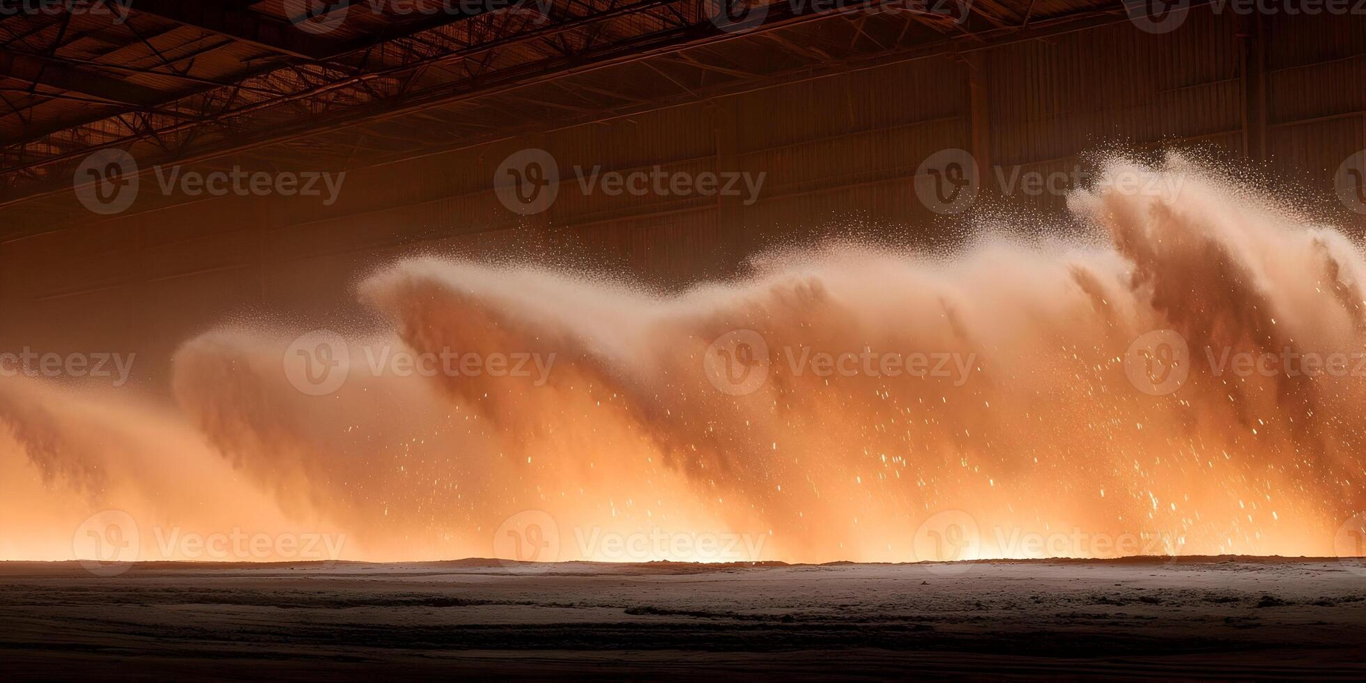 Molten Metal Splashing in Industrial Foundry Setting photo