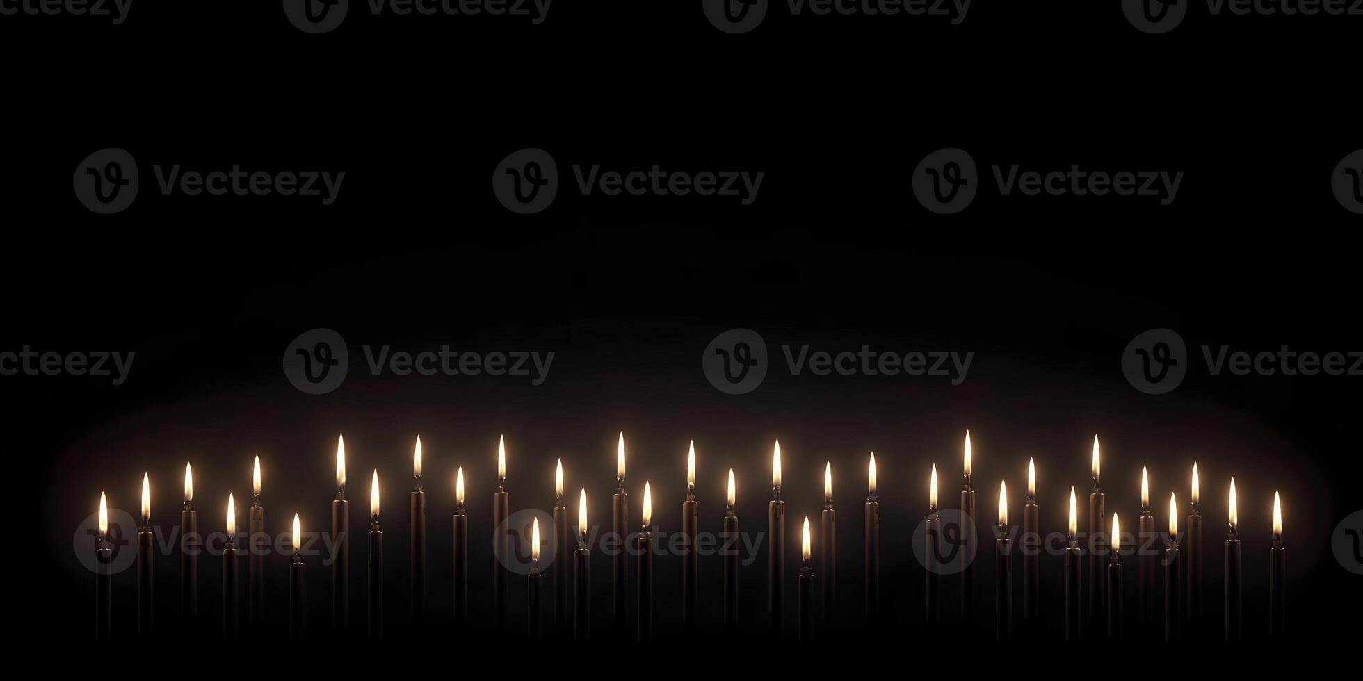 Many Lit Candles Dark Background Romantic Lighting Candlescape Image photo