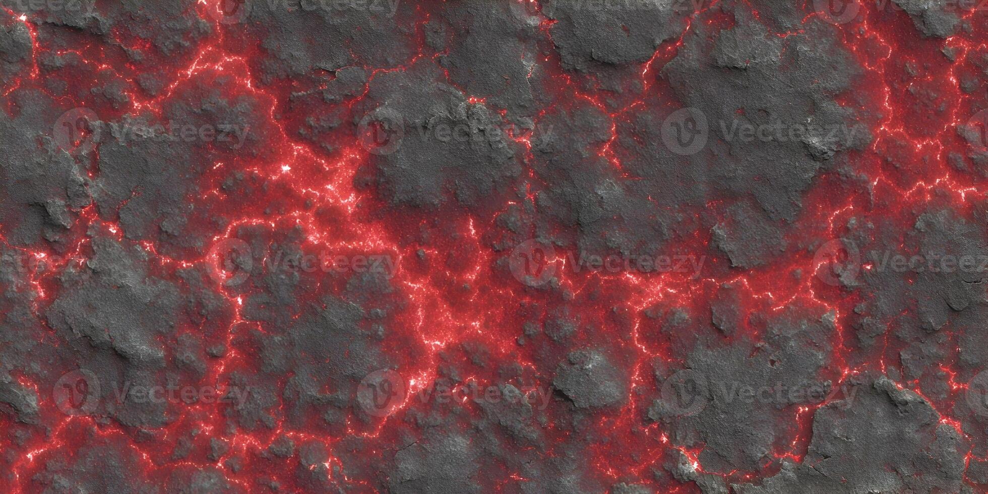 Red Hot Lava Cracks on Gray Stone Seamless Texture photo