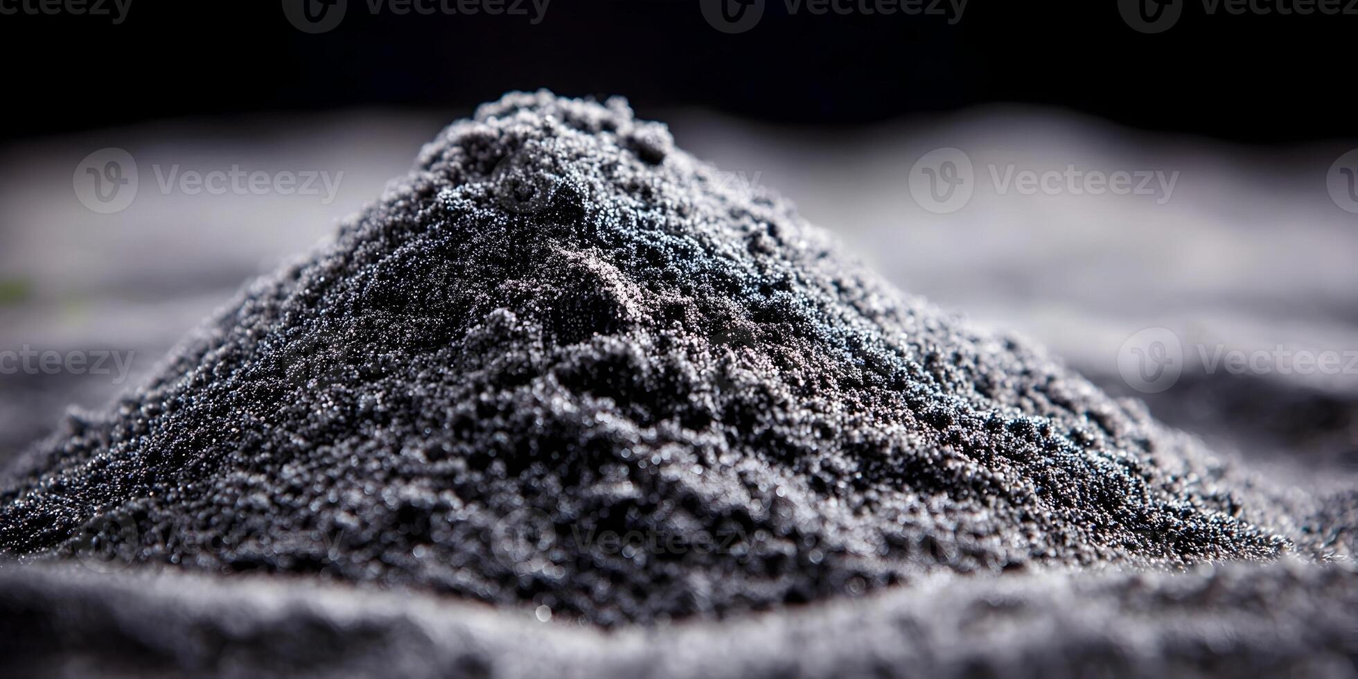 Closeup Dark Gray Powder Pile Texture Background photo