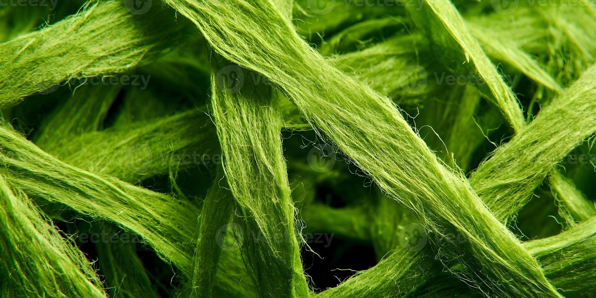 Bright Green Twisted Fibers Close Up Detailed Texture photo