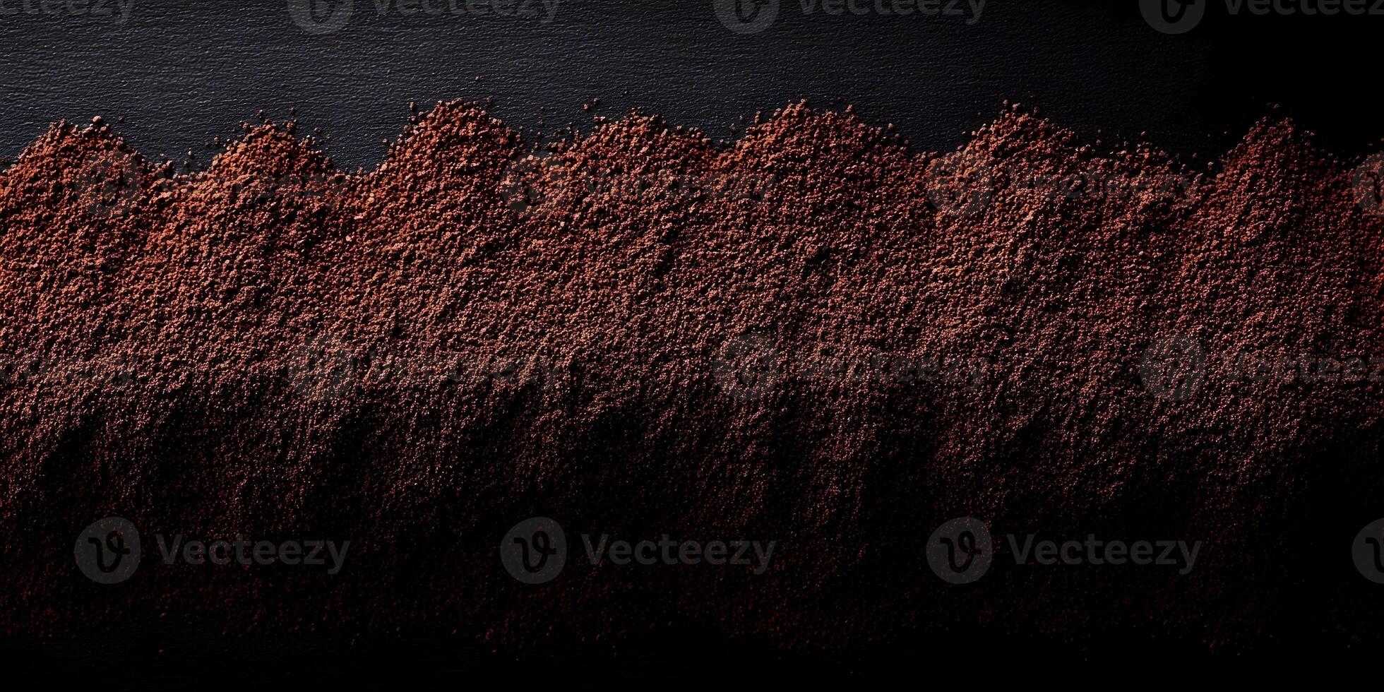 Dark Brown Cocoa Powder Pile Texture Background photo