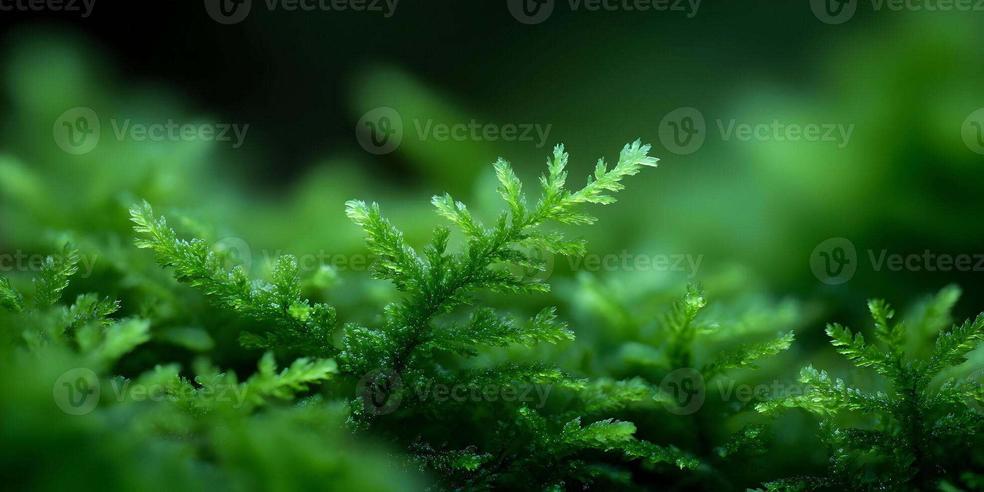 Closeup Detailed Green Moss Texture Lush Nature Background photo