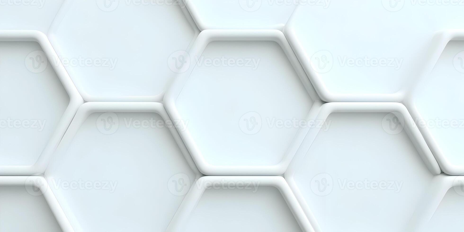 White Hexagon Geometric Pattern Background Seamless Tileable Surface photo