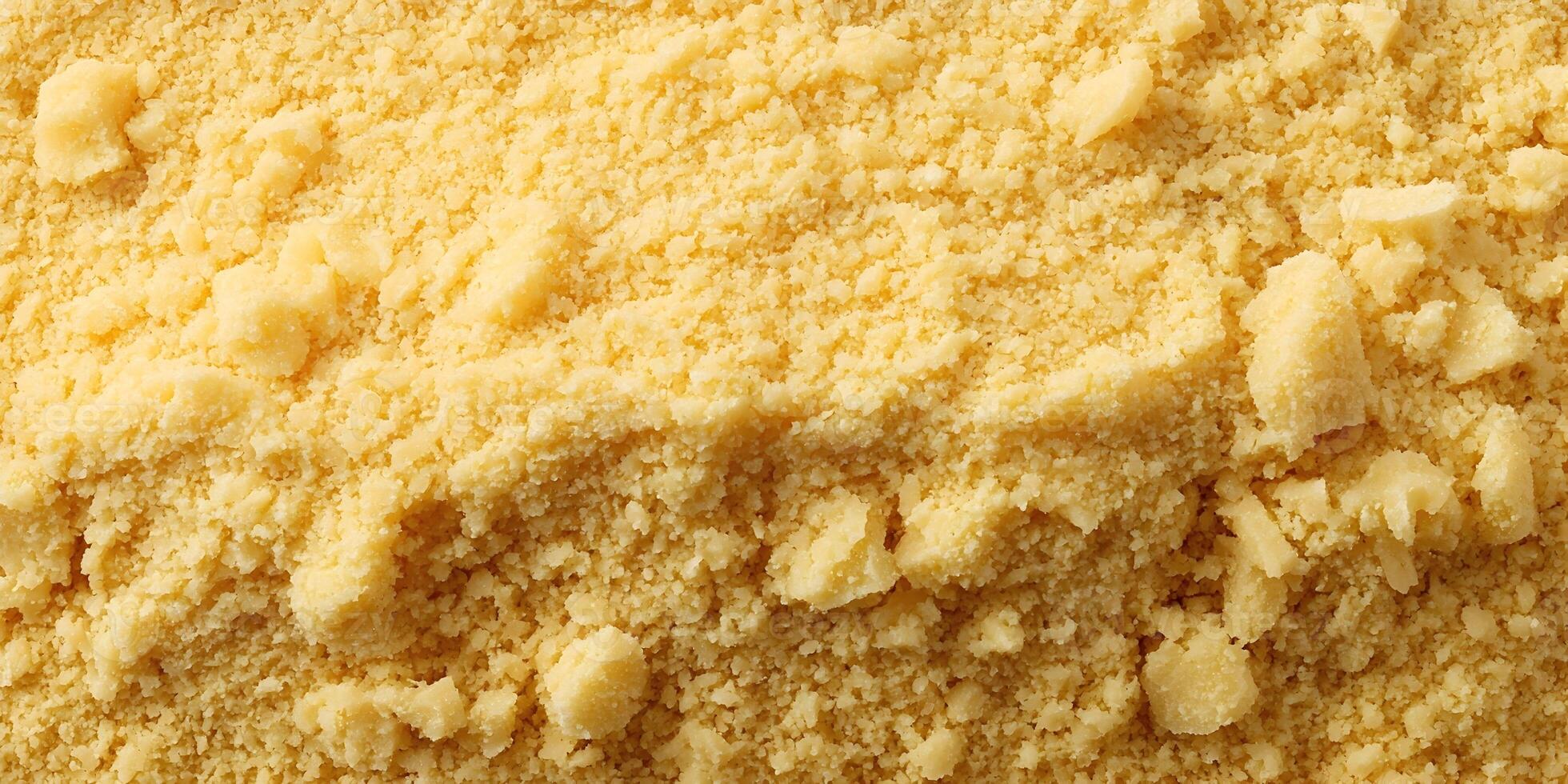 Crumbly Yellow Crumbs Texture Background Close Up photo