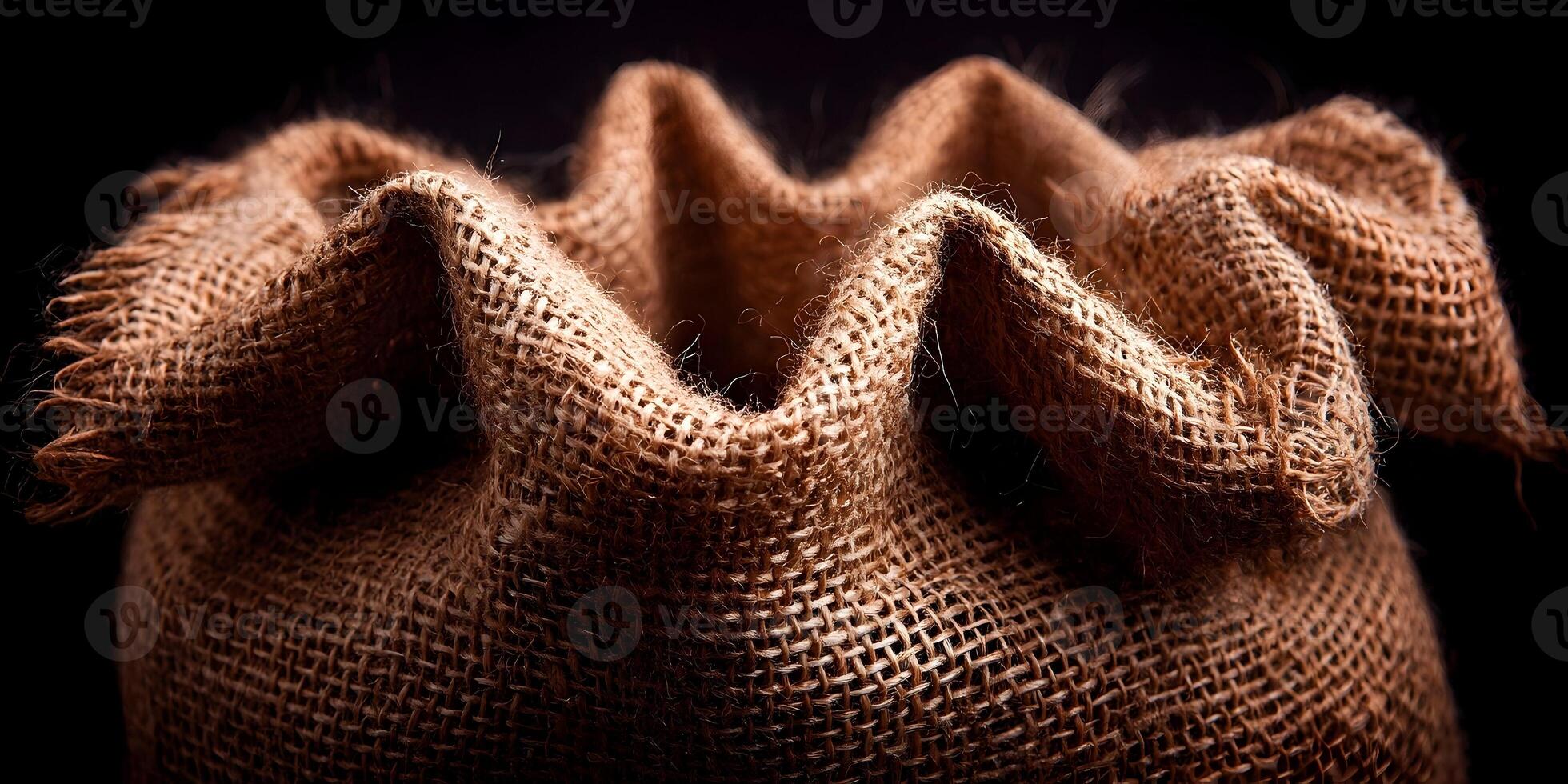 Brown Burlap Sack Close Up Texture Rustic Fabric Background photo