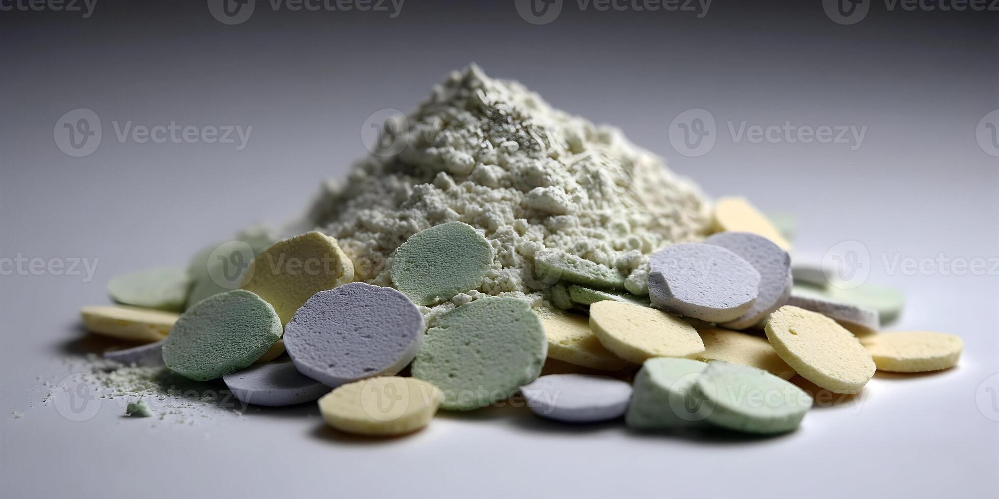 Pastel Colored Round Candy Pile with Powder photo