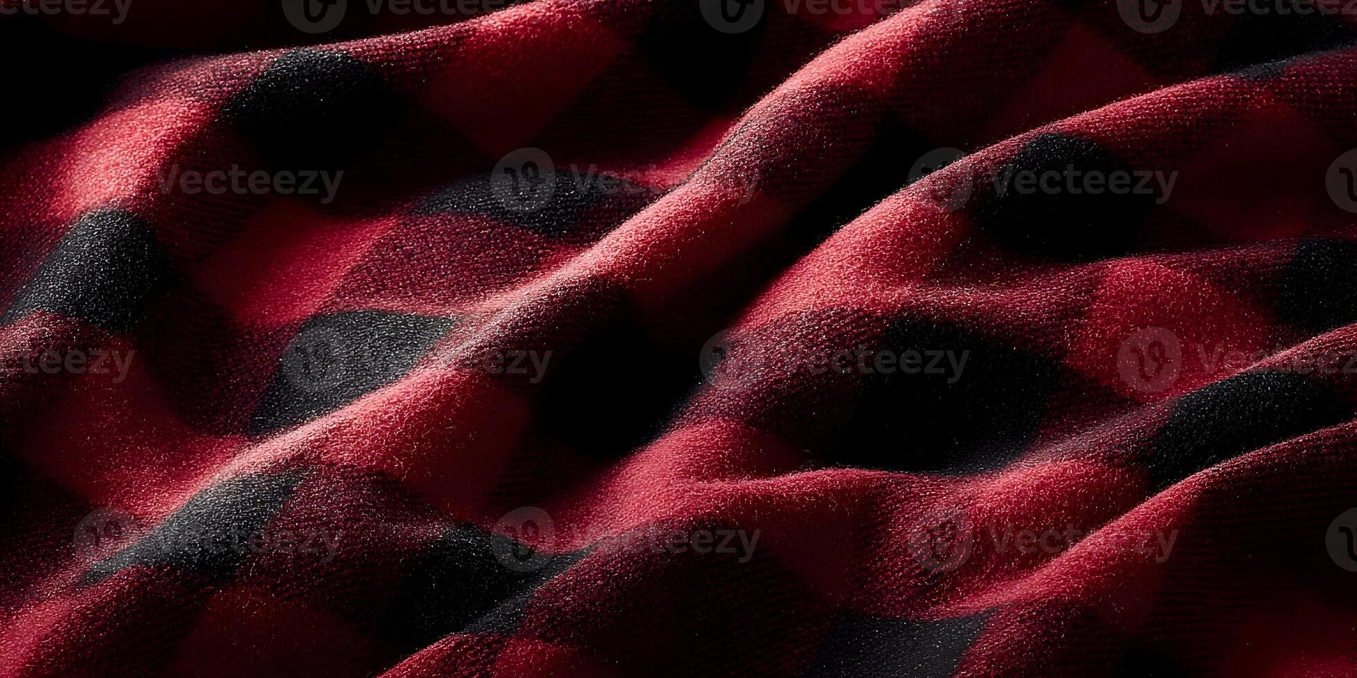 Red Black Buffalo Plaid Flannel Fabric Texture Close Up photo