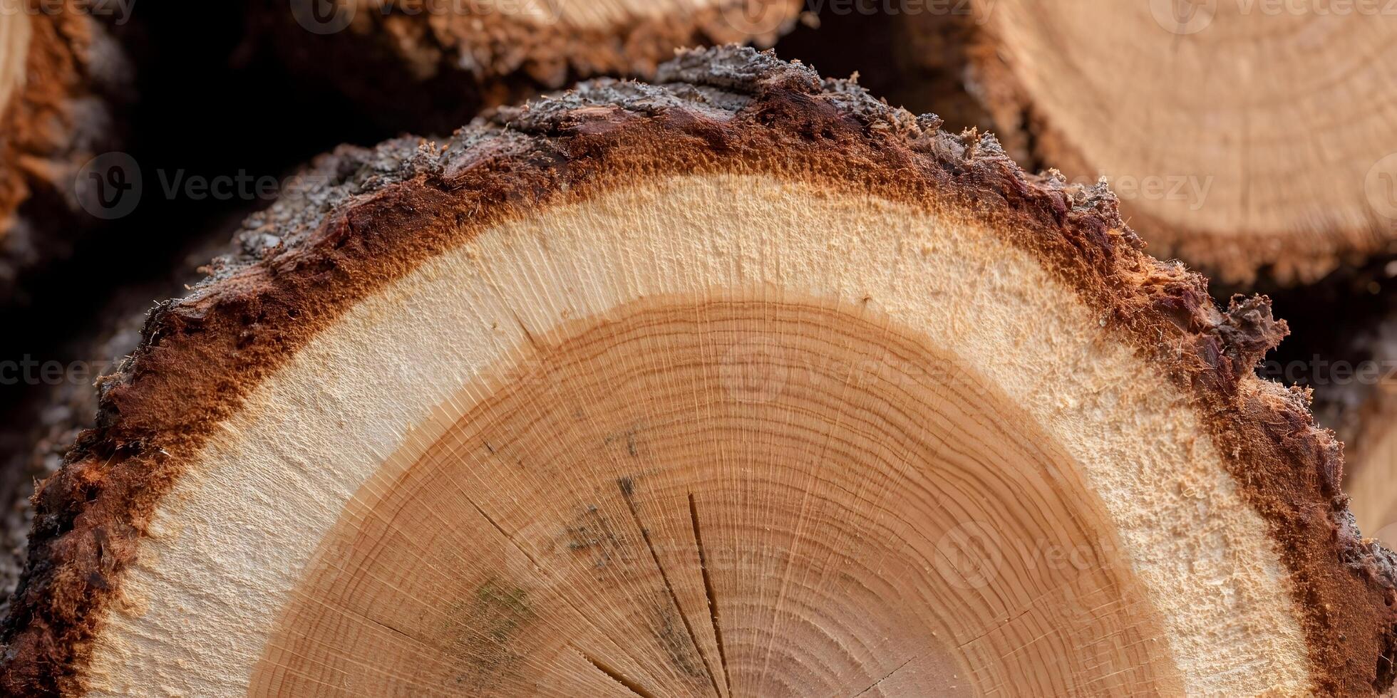 Detailed Cross Section of Tree Trunk Wood Grain Texture photo