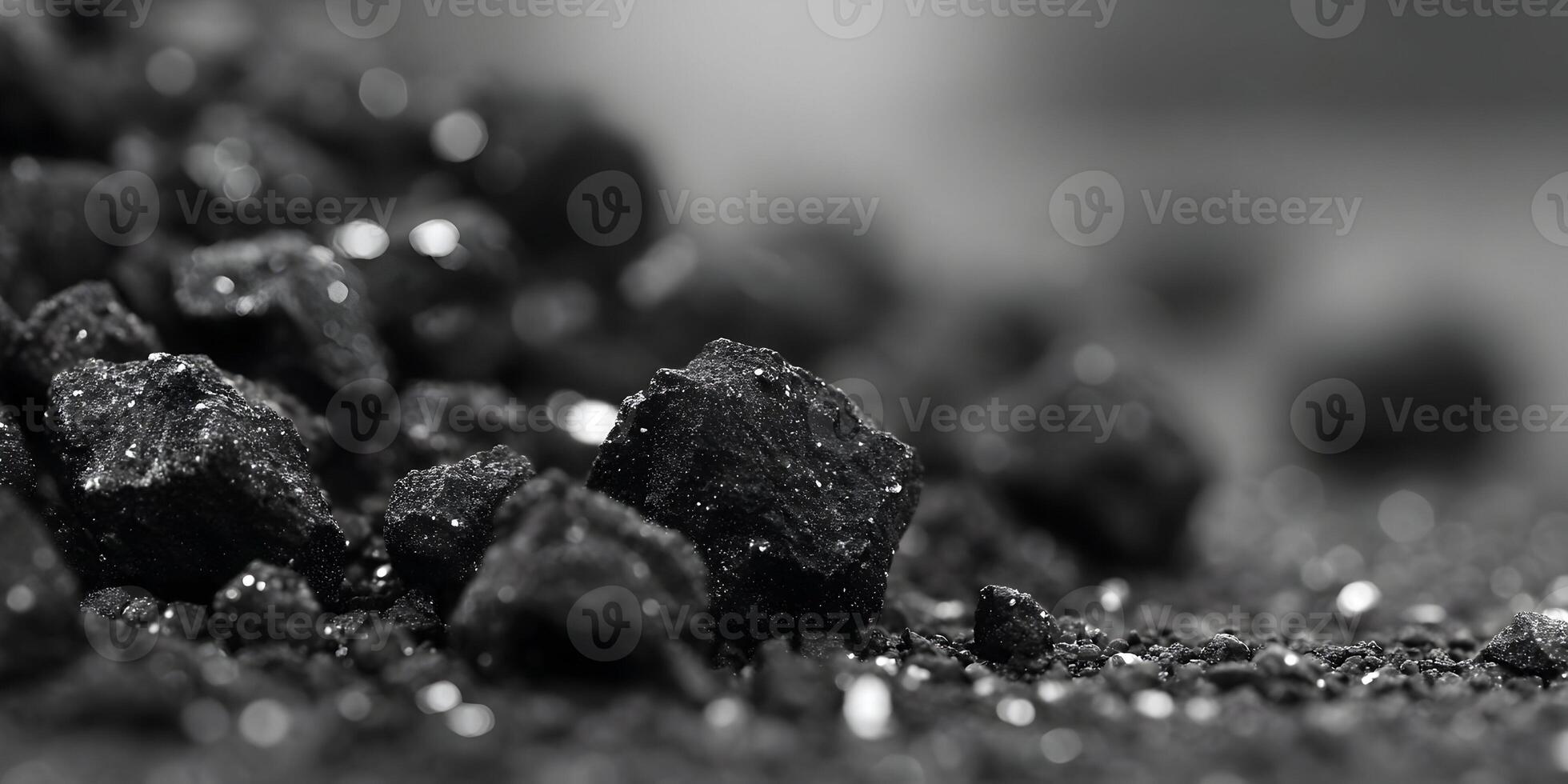 Black Coal Stones Detailed Macro Photography photo