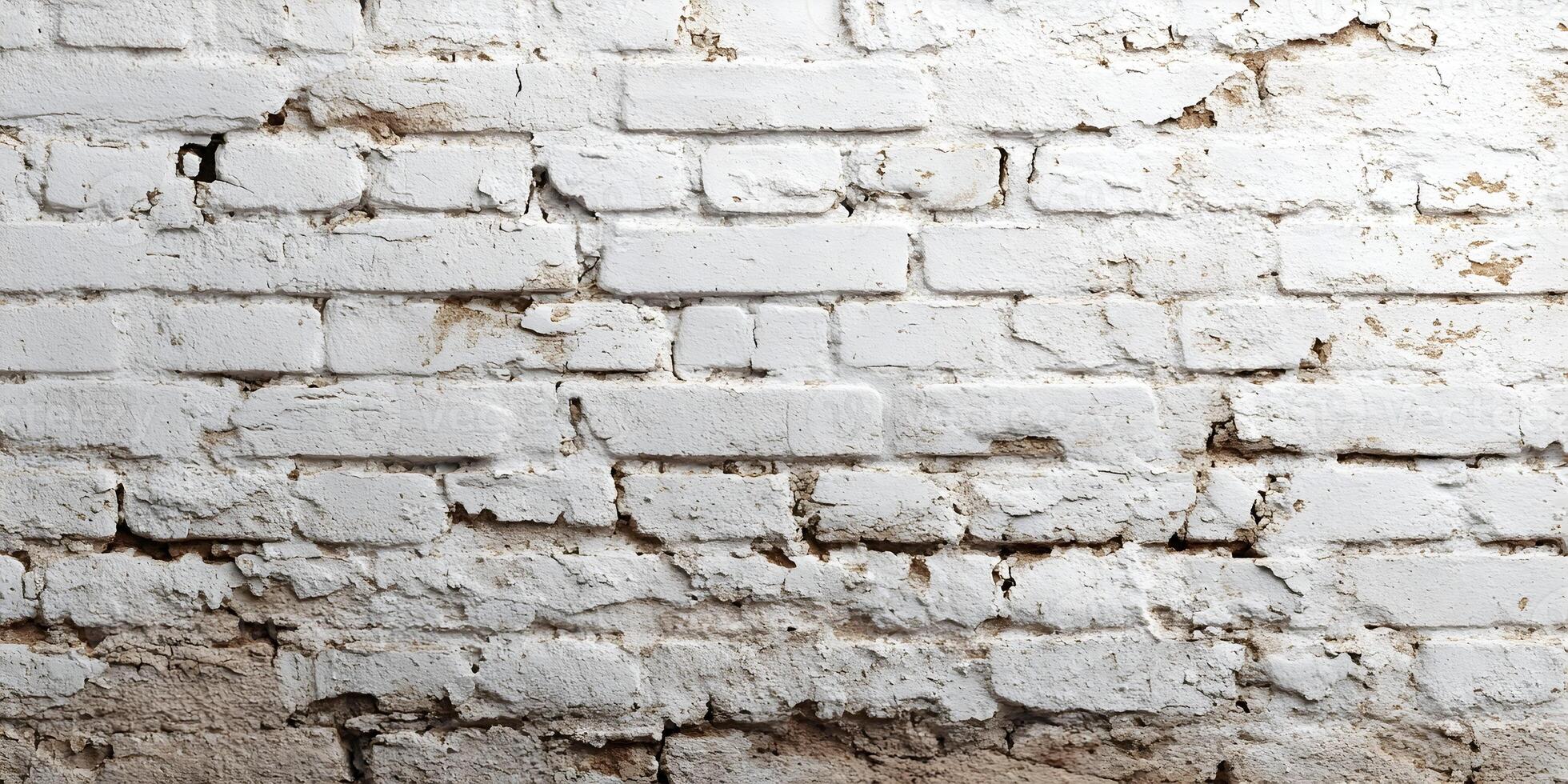 White Brick Wall Texture Old Grunge Masonry Background photo