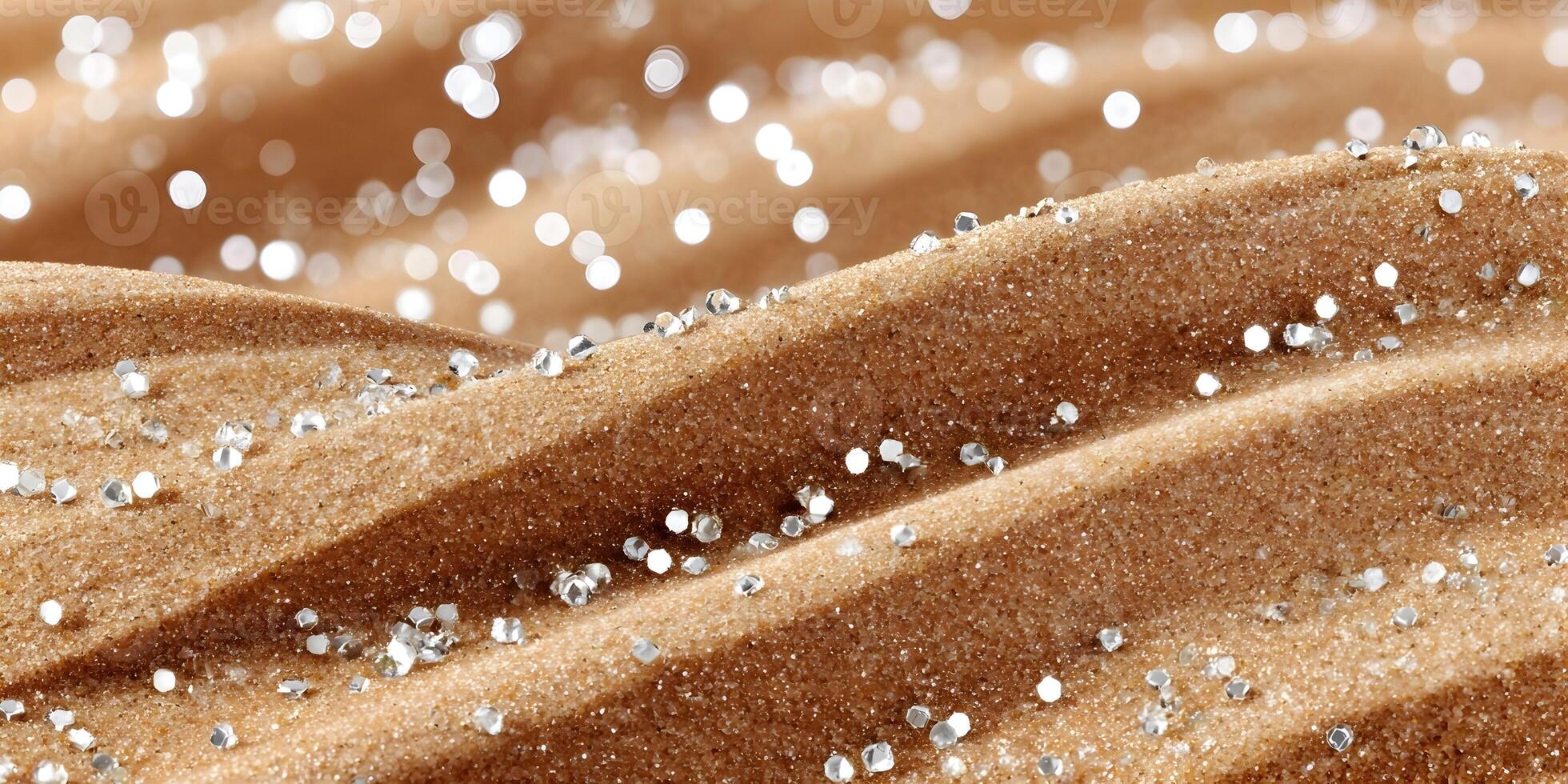 Brown Sand Dunes with Silver Glitter Sparkling Texture photo