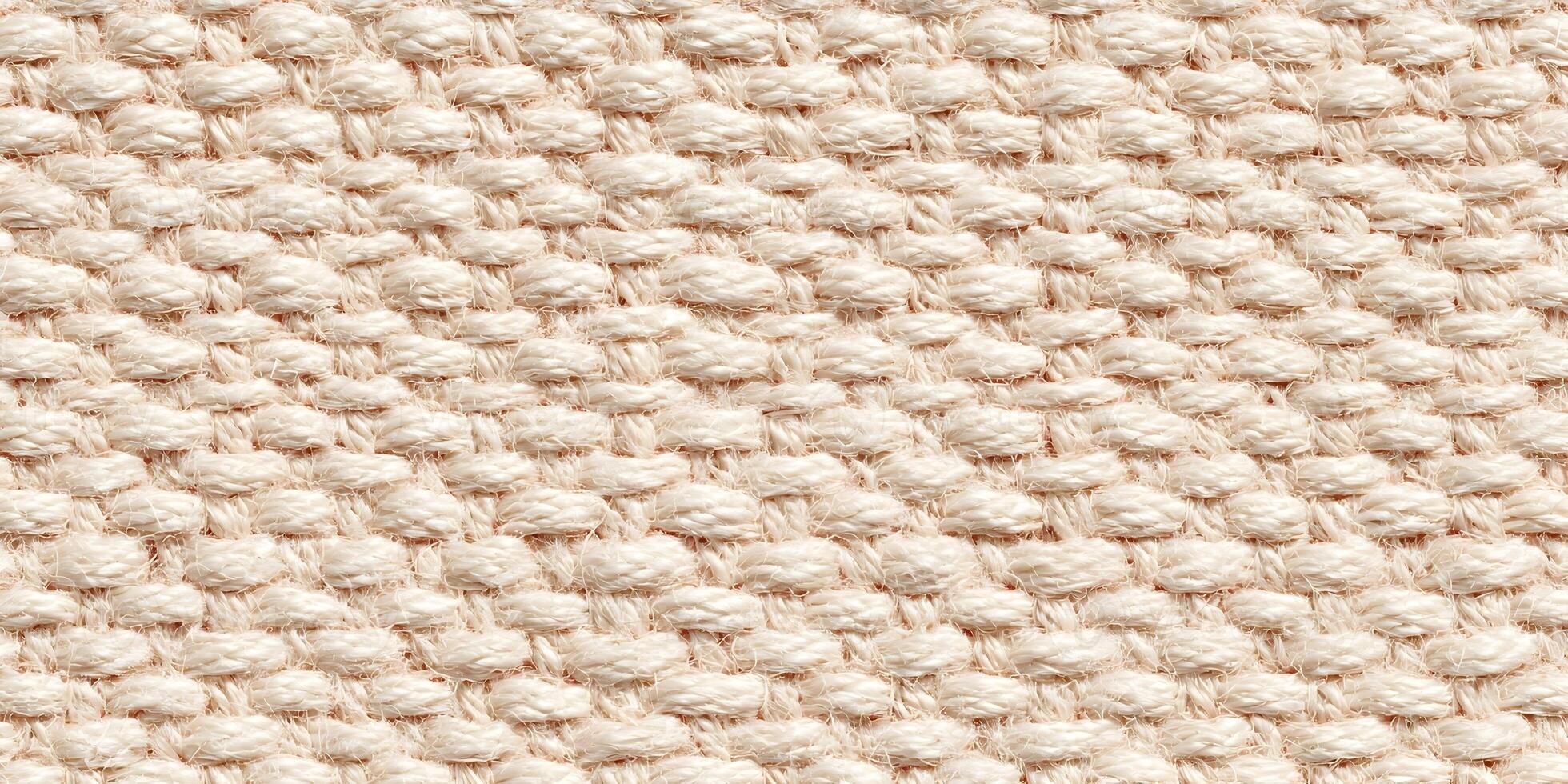 Cream Colored Fabric Texture Close Up Woven Textile Background Beige Material Design Element photo