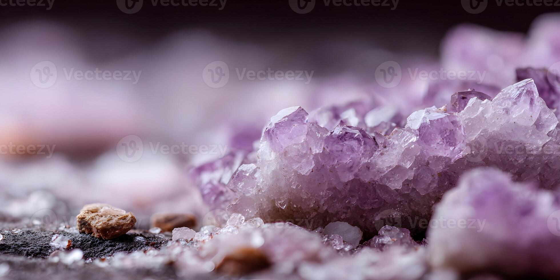 Amethyst Crystal Cluster Macro Photography Purple Gemstones Mineral Specimen photo