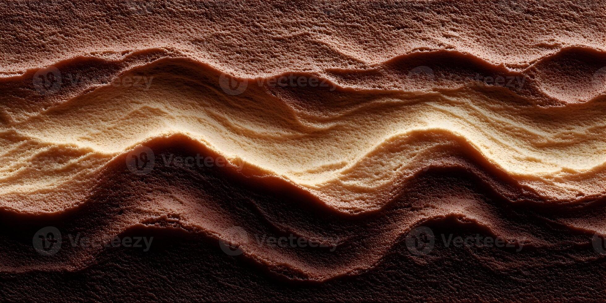 Chocolate and Vanilla Ice Cream Swirled Texture Background photo